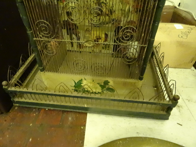 lot 509 image: Antique Wood and Metal Bird Cage