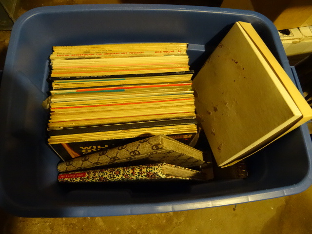 lot 518 image: Bin of Misc Records and Photo Albums