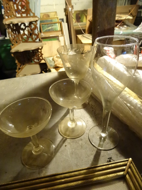 lot 537 image: 3 Misc Wine Glasses