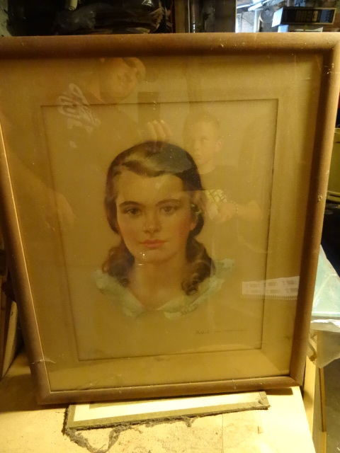 lot 561 image: Signed Vintage Painted Portrait