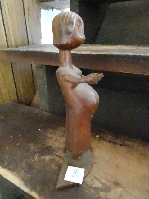 lot 593 image: Vintage Woman Wood Carving