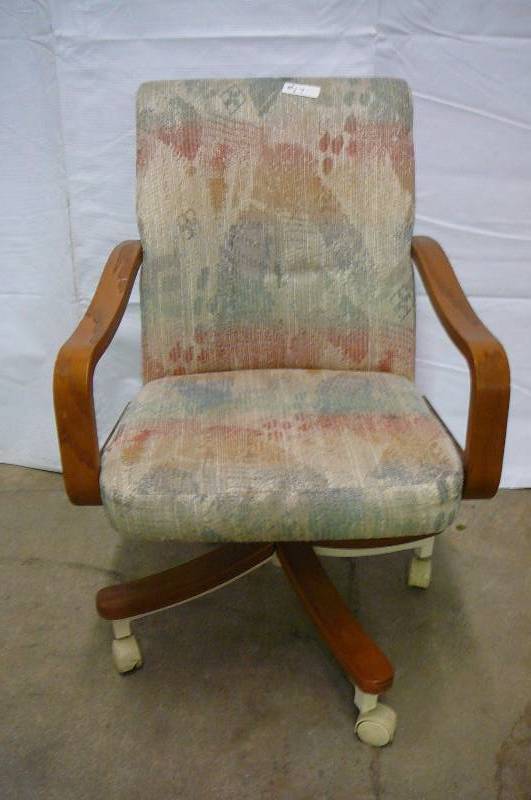 swivel chair oak & cloth