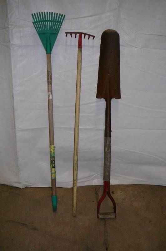 lawn and garden spade-rakes