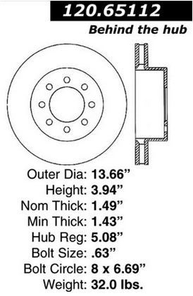 Stop Tech 127.65112L Sportstop Slotted and Drilled Brake Rotor