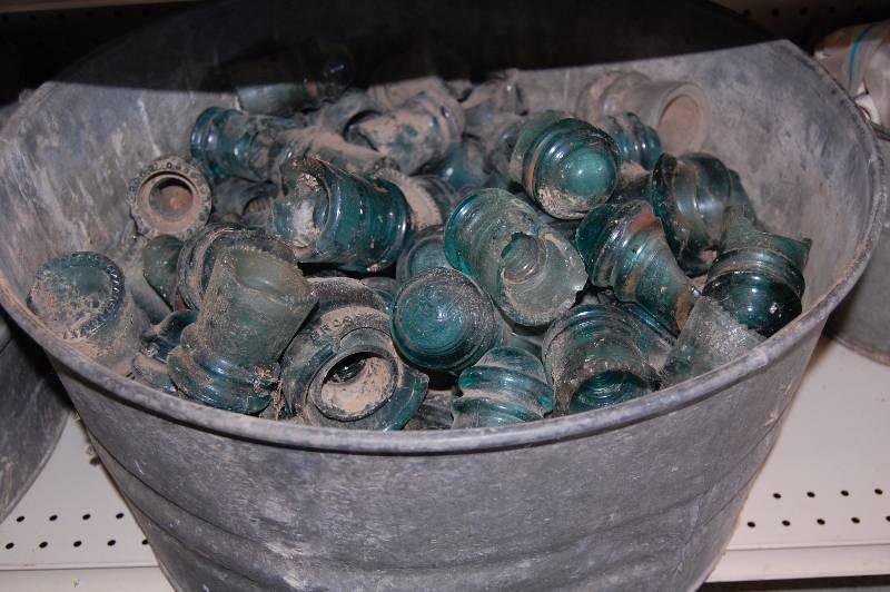 Tub of Glass Insulators