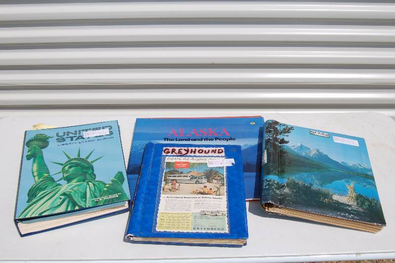 Albums with Stamps and Old Ads