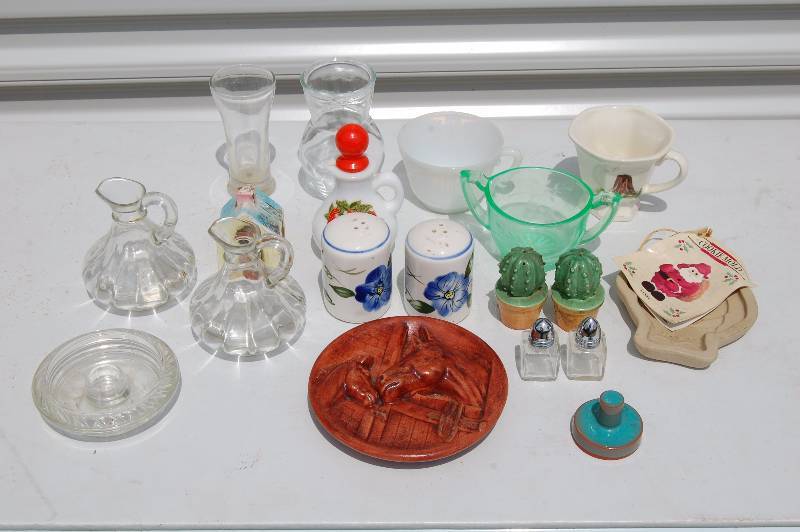 Assorted Salt and Pepper Shakers and Kitchenwares