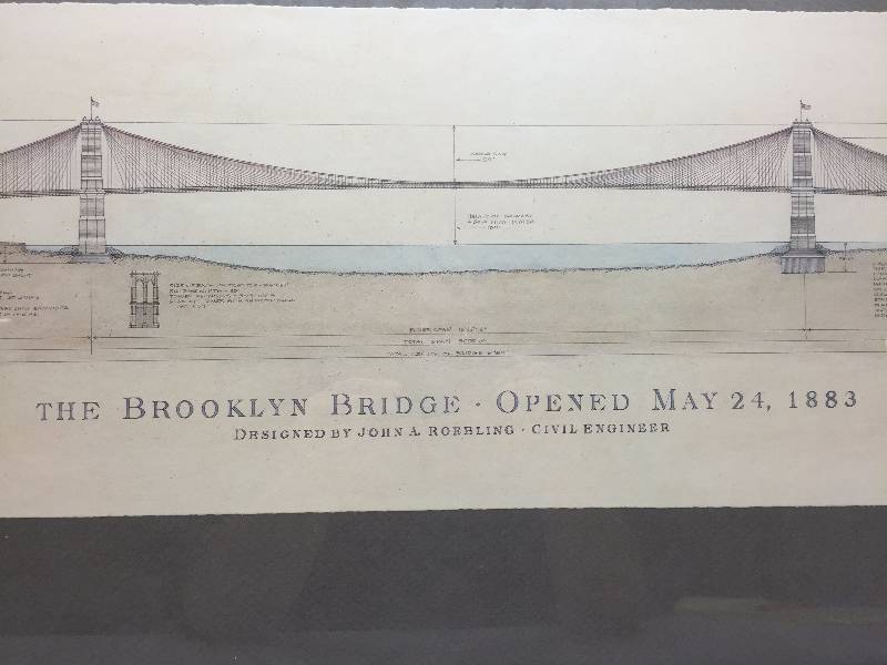 lot 31 image: BROOKLYN BRIDGE, BLUE PRINT PICTURE
