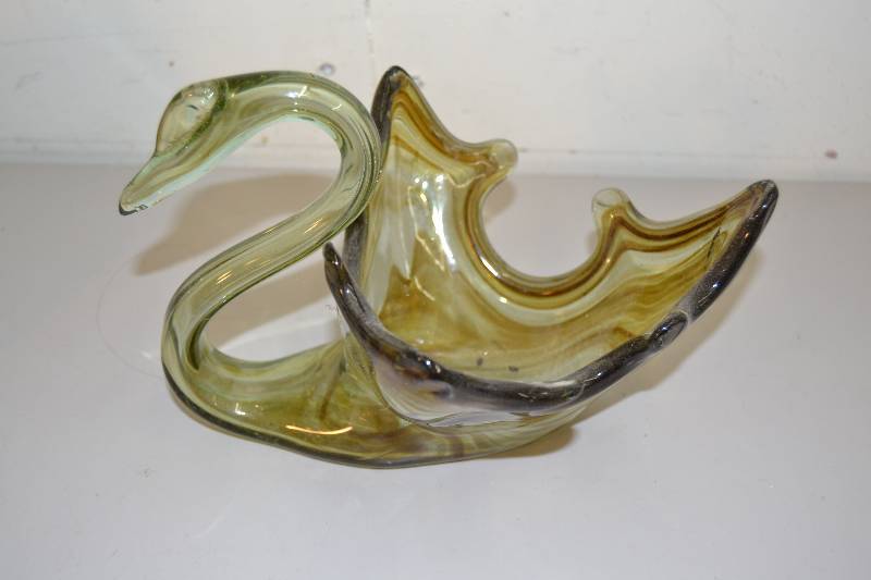Vintage Glass Swan