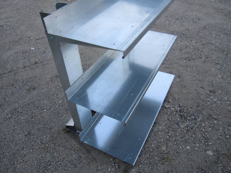 Galvanized steel shop table, 44 wi...
