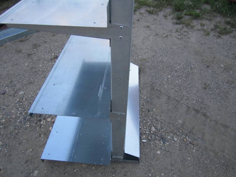 Galvanized steel shop table, 44 wi...