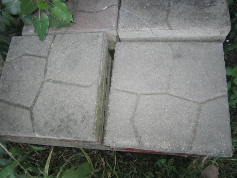 Lot of cement landscaping blocks, a...