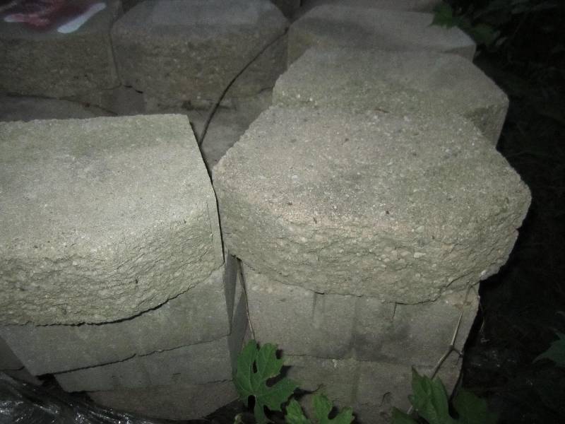 lot of cement landscaping blocks, a...