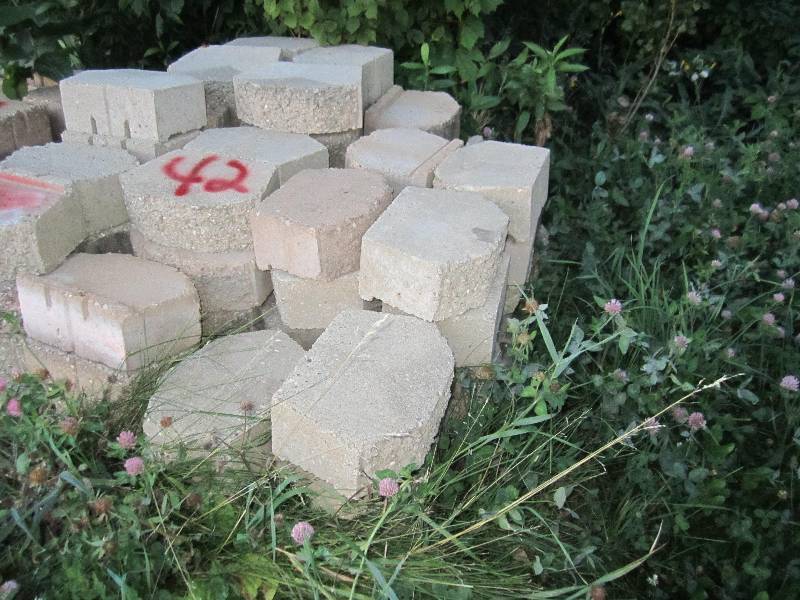 lot of cement landscaping blocks, a...