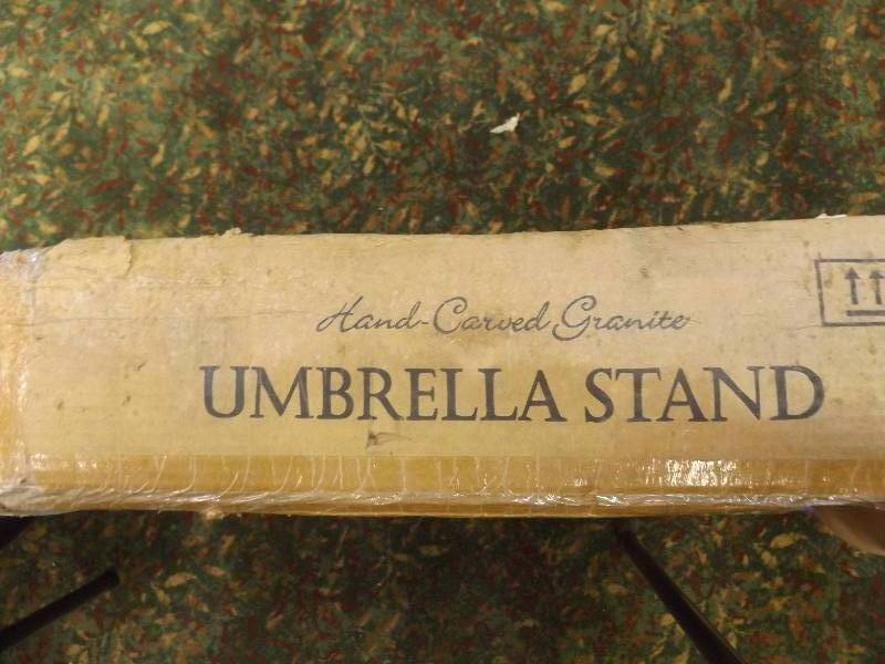 lot 128 image: Hand Carved Granite Umbrella Stand