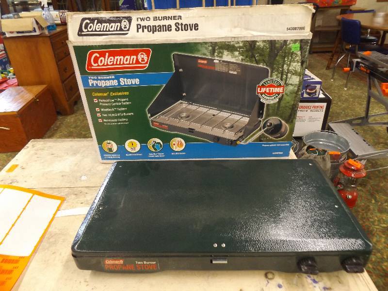 lot 143 image: Coleman 2 burner camping stove