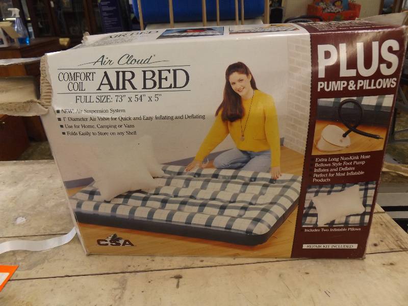lot 144 image: Air Cloud Comfort Coil Air Bed, Full Size.