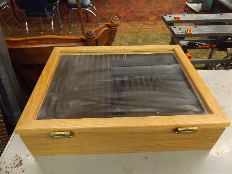 lot 85 image: Glass Front Vanity Cabinet