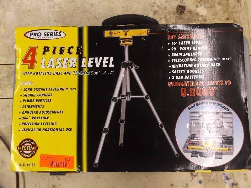 lot 102 image: Pro Series 4pc Laser Level set