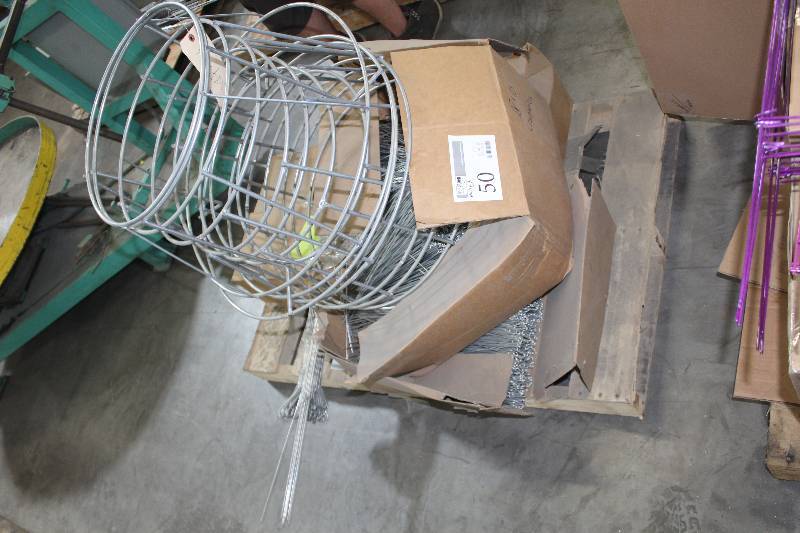 lot 50 image: Pallet Lot of Coil Wire Supports & Boxes of Wire Extension Hooks
