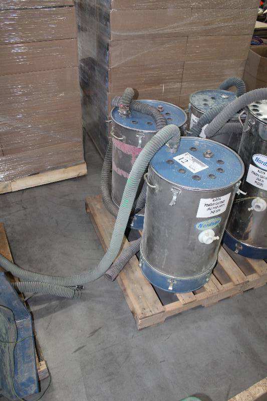 lot 12 image: Lot of (2) Nordson Stainless Steel Powder Coating Hoppers