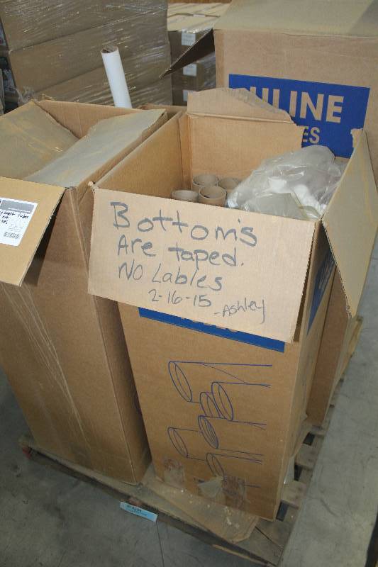 lot 63 image: Pallet Lot of Cardboard Tubes w End Caps