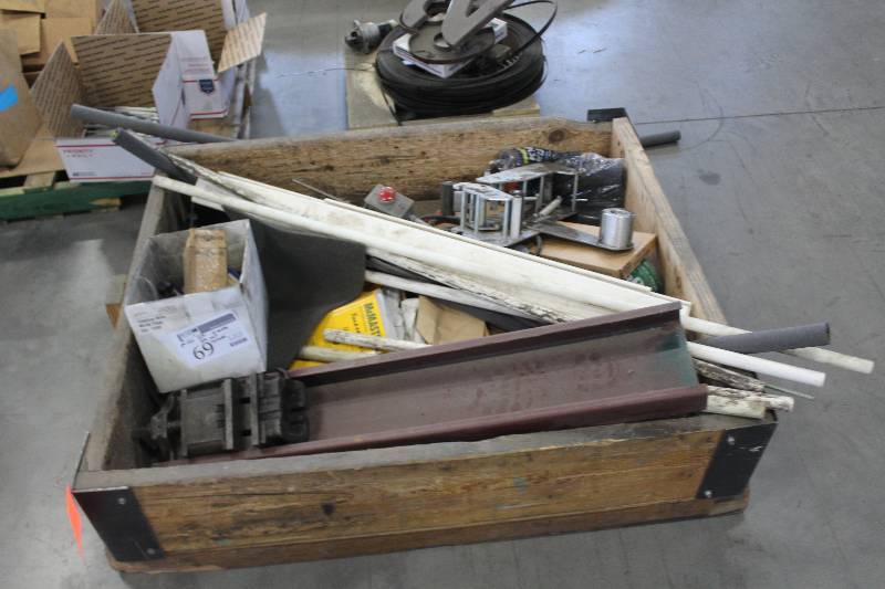 lot 69 image: Lot Including Beam, Vise, Hardware Wooden Bin Not Included