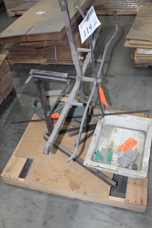 lot 119 image: Pallet Lot Including Shop-built Wire Loop Machine, Pedal Control Wire Sander