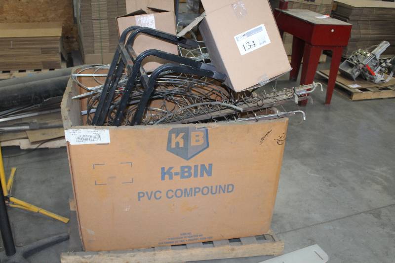 lot 134 image: Pallet Bin Lot Including Brackets, Wire