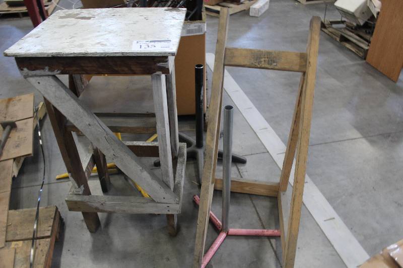 lot 135 image: Lot of (5) Including 4) Table Stands AND 1) Work Table