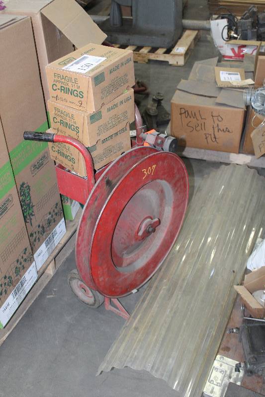 lot 150 image: Lot Including 2-Wheel Truck Mounted Cord Reel, Boxes of C-Rings