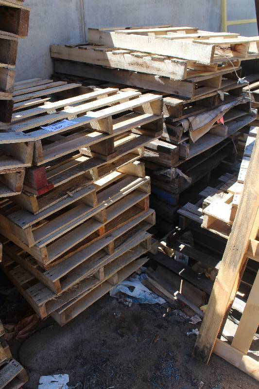 lot 168 image: Lot of (2) Stacks of Wood Pallets
