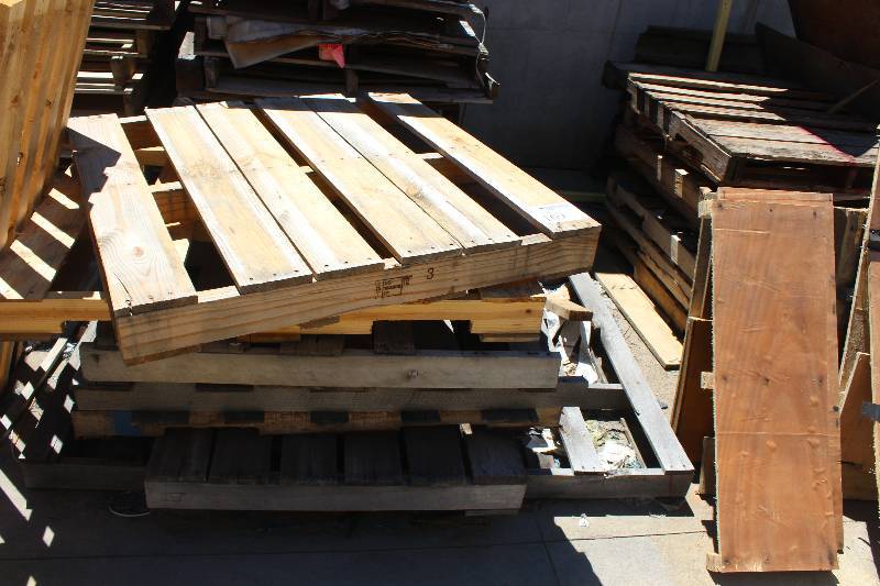 lot 169 image: Lot of (2) Stacks of Wood Pallets