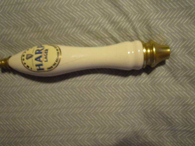 Imported harp lager beer tap...
