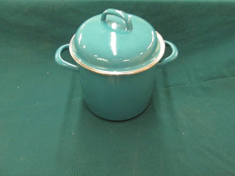 Small Teal Stock Pot with Lid...