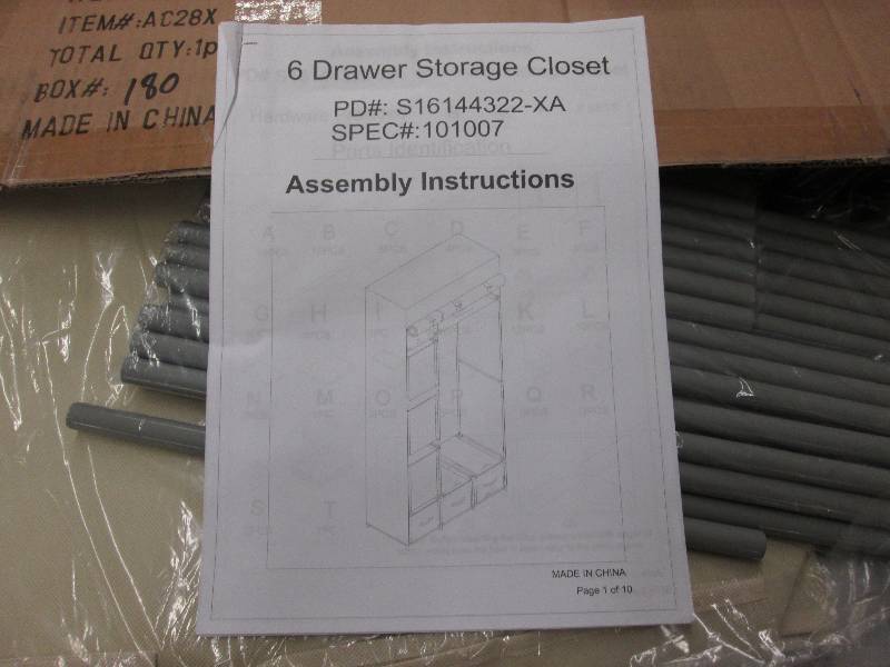 6 Drawer Storage Closet - open box ...