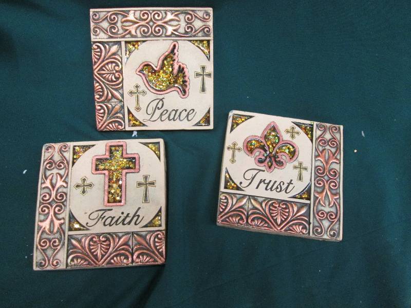 Faith, Peace, Trust 5.5 inch square...