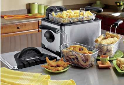 4-Quart 3-Basket Deep Fryer by Elit...