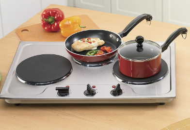 Tabletop Triple Burner out of box, ...