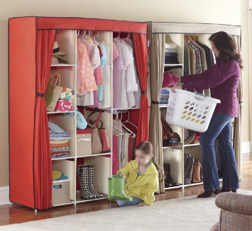 Closet Organizer with Pullback Curt...