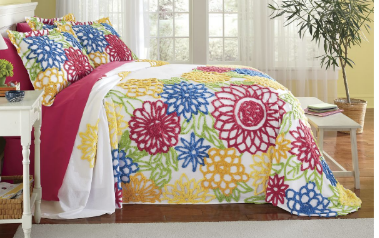 Summer Garden Chenille King Bedspre...