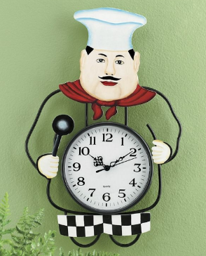 Chef Wall Clock open box, slight cr...