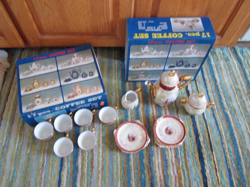 Lot of 2 17 piece coffee sets...