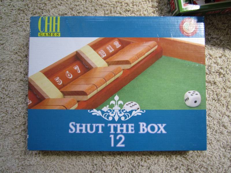 Shut the box 12 game from CHH games...