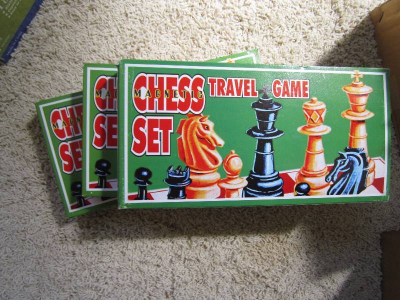 Lot of 3 travel magnetic chess sets...