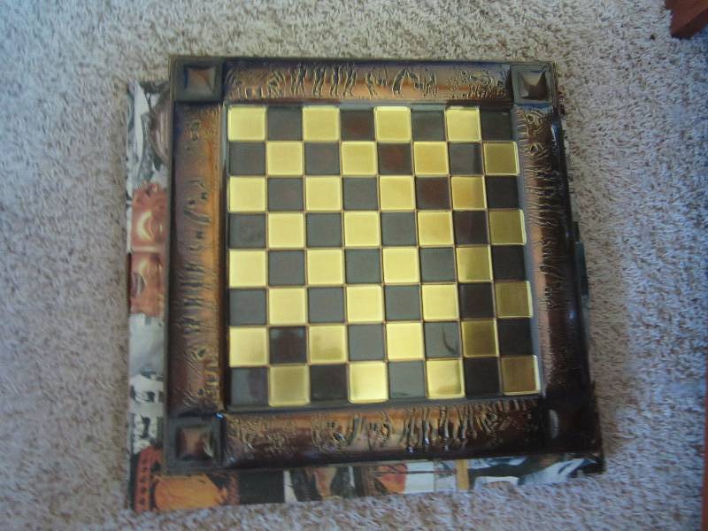 Decorative chess board with box...