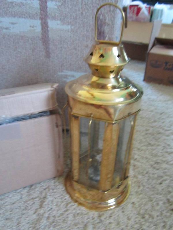 Gold colored lantern ...
