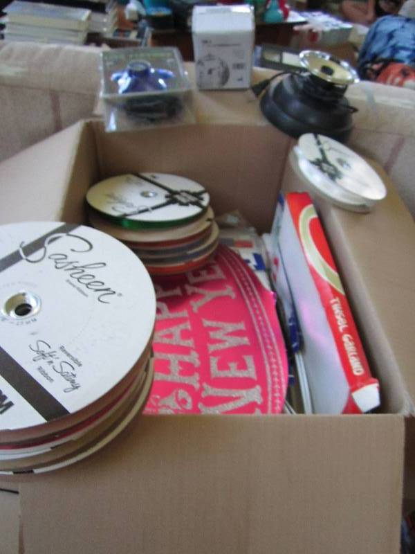 Box of party decorations, small dis...