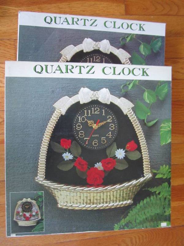 2 decorative baskey quartz clocks...