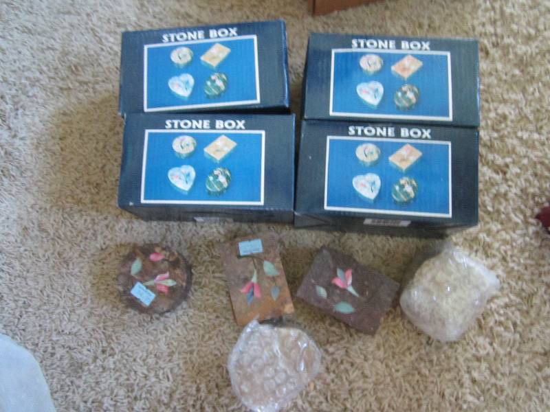 Lot of decorative stone boxes...